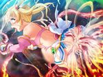  1girl blonde_hair blue_eyes drooling fucked_silly honjou_erena long_hair mahou_shoujo_erena rolleyes rolling_eyes saliva slime tentacle torn_clothes twintails valkyria_(studio) 