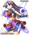  1girl asamiya_athena belt blush fingerless_gloves gloves king_of_fighters purple_eyes skirt snk solo tongpoo tonpuu 