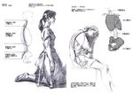  anatomy bone greyscale hip_bones misawa_hiroshi monochrome multiple_girls original ponytail spine translation_request 