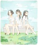  a~chan bad_id bad_pixiv_id brown_hair dress kashiyuka kurage long_hair multiple_girls nocchi_(perfume) open_mouth perfume short_hair sitting smile 