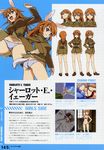  animal_ears blue_eyes breasts brown_hair charlotte_e_yeager high_res kemonomimi large_breasts long_hair looking_back military_uniform oppai orange_hair oshiri pantsu strike_witches tail translation_request uniform usamimi 