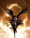  angel black_hair dark_angel smoke tagme wakkawa wings 