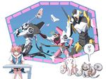  arms_up blue_sky bow bow_panties chair clothes_theft denim eva_00 eva_01 eva_02 facepalm full_body golf_club highres holding hy136 ikari_gendou jeans kaname_madoka knees_together_feet_apart kyubey long_sleeves machinery mahou_shoujo_madoka_magica neon_genesis_evangelion net object_on_head panties panties_on_head panties_removed pants parody pink_panties sitting sky striped striped_panties table theft translated underwear underwear_theft 