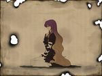  burnt closed_eyes dress gradient_hair hand_on_own_chest hijiri_byakuren long_hair multicolored_hair neko_majin paper profile purple_hair sitting solo touhou very_long_hair wariza 