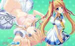  atchi_muite_koi bra open_shirt pantsu school_uniform thighhighs wallpaper yuunagi_seshina 