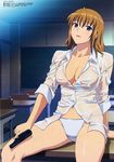  agent_aika aika_zero dress_shirt fixed gun oppai pantsu see_through sumeragi_aika 