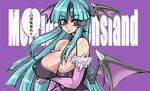  aqua_hair bat_wings breasts capcom choker demon_girl elbow_gloves fingerless_gloves gloves headwings huge_breasts large_breasts leotard long_hair morrigan_aensland oppai purple_eyes solo succubus tagme vampire_(game) vorpal-duck wings 