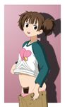  brown_hair k-on! navel pubic_hair red_eyes short_twintails smile suzuki_jun undressing 