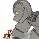  applebloom_(mlp) crossover cub equine female feral friendship_is_magic horse machine mammal mechanical my_little_pony plain_background ponification pony robot the_iron_giant unknown_artist white_background young 