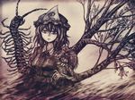  bad_id bad_pixiv_id bug centipede cherry_blossoms hat highres insect monster saigyouji_yuyuko short_hair solo touhou tree yagi_(sinnsyou) zombie 