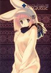  absurdres animal_ears brown_eyes brown_hair bunny_ears hat highres mitsumi_misato original scarf short_hair solo sweater 