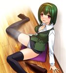  alcohol bad_id bad_pixiv_id blush bottle breasts cleavage girl_power green_hair hairband idolmaster idolmaster_(classic) medium_breasts mole mole_under_mouth open_mouth otonashi_kotori panties pee peeing pencil_skirt pillow puddle red_eyes short_hair sitting skindentation skirt skirt_lift solo spill spread_legs striped striped_panties tears thighhighs totokichi underwear wariza wavy_mouth 