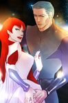  80s couple daram_zuba densetsu_kyojin_ideon green_eyes harulu_ajiba nail_polish nailpolish oldschool red_hair space_runaway_ideon star stars 