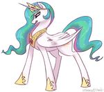  alicorn equine female feral friendship_is_magic horn horse mammal my_little_pony pegacorn plain_background pony princess_celestia_(mlp) solo unknown_artist white_background winged_unicorn wings 