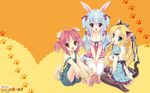  animal_ears cleavage inumimi kemonomimi nekomimi sakura_neko thighhighs usamimi wallpaper 