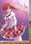 absurdres cherry_blossoms hanafubuki highres kachou_fuugetsu ninoko orange_hair red_eyes sakuramori_anzu school_uniform twintails 
