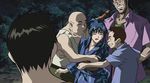  4boys alcohol bald beer blue_hair forest imminent_rape japanese_clothes kimono long_hair matsuri_no_yoru_no_yume multiple_boys nature 