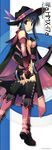  absurdres blue_hair boots bow cape elbow_gloves fringe_trim gloves hat highres ilfa manaka_de_ikuno!! mitsumi_misato purple_eyes robot_ears smile solo thighhighs to_heart_2 