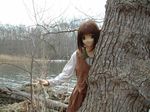  brown_hair doll fantastic_(company) green_eyes lake nature outdoors photo tree 