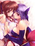  ayane brown_eyes brown_hair dead_or_alive erect_nipples headband iizuki_tasuku kasumi kasumi_(dead_or_alive) oppai ponytail purple_hair red_eyes ribbon side-tie_panties tagme 