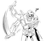  ? afterimage commentary_request confused greyscale gundam mobile_suit_gundam monochrome motion_lines nippori_honsha no_humans rx-78-2 simple_background solo stab waving white_background 