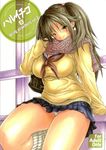  blush breasts highres ichigo_100_percent kitaooji_satsuki large_breasts panties scarf school_uniform solo underwear youshu_ohepe 