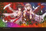  bangs cradle_(artist) eyepatch hakurei_reimu misaki_kurehito multiple_girls touhou wallpaper yakumo_yukari 