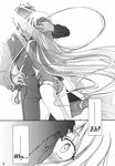  1girl archer archerko doujinshi fate/stay_night fate_(series) greyscale highres himura_kiseki kiss long_hair monochrome older panties shirt underwear very_long_hair 