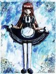  lolita_fashion maid sedeto skirt_lift thighhighs 