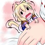  animal_ears blonde_hair cat_ears cat_tail chibi extra_ears hands hoshizuki_(seigetsu) kemonomimi_mode mizuhashi_parsee open_mouth puru-see scarf solo tail touhou trembling |_| 