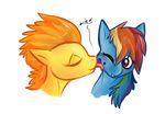  blush cute equine female friendship_is_magic fur heads horse kissing lesbian licking mammal my_little_pony pegasus plain_background pony rainbow_dash_(mlp) shipping spitfire_(mlp) tongue unknown_artist white_background wonderbolts_(mlp) 