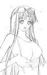  breasts competition_swimsuit goggles greyscale large_breasts long_hair monochrome nakabayashi_reimei one-piece_swimsuit ouka_nagisa sketch solo super_robot_wars super_robot_wars_original_generation swimsuit wet work_in_progress 