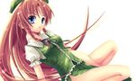  bad_id bad_pixiv_id china_dress chinese_clothes dress hat hong_meiling long_hair red_hair ribbon solo sousouman touhou 