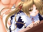  brown_eyes brown_hair doggy_style game_cg maid_costume sex table tagme twin_tails 