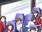  4boys 4girls black_hair brown_hair bus bus_interior cg complets game_cg loli mame motor_vehicle multiple_boys multiple_girls no_eyes short_hair shota vehicle window yagai_gakushu yagai_gakushuu 