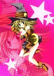  bare_shoulders black_magician_girl blonde choker dark_magician_girl detached_sleeves halloween wand witch_hat yugioh 