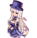  albino bare_shoulders breasts capcom capcom_fighting_jam cleavage detached_sleeves frills hat ingrid long_hair medium_breasts midnight_bliss miniskirt nanaya panties red_eyes ribbon side-tie_panties skirt solo striped striped_panties thighhighs tongue underwear 