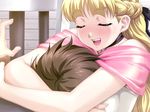  breast_smother game_cg happoubi_jin hetero hug ichijo_daisuke long_hair resort_boin smother solo_focus tsukushino_mitsugu 