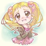  blonde_hair brown_eyes dress eyelashes hands_clasped happy kasugano_urara_(yes!_precure_5) long_hair own_hands_together precure solo twintails u_to_i yes!_precure_5 