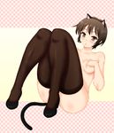  animal_ears black_hair black_legwear breasts cat_ears denpa_onna_to_seishun_otoko kesuida legs maekawa medium_breasts nipples nude short_hair solo tail thighhighs 