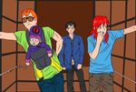  crossover green_eyes koema koenma_(yu_yu_hakusho) kurama kuwabara_kazuma parody red_hair the_hangover urameshi_yusuke yu_yu_hakusho yuu_yuu_hakusho 