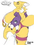  big_breasts big_butt blue_eyes breasts butt camel_toe canine digimon female fox garter huge_breasts hyper hyper_breasts mammal nipple_piercing nipples panties piercing plain_background renamon underwear white_background yiffer 