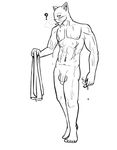  balls black_and_white blacksad cat cigarette feline flaccid illuminatii lighter line_art male mammal monochrome muscles nude penis plain_background solo towel wet whiskers white_background 