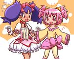  :d bad_id bad_pixiv_id cosplay costume_switch dadadanoda dark_skin iris_(pokemon) iris_(pokemon)_(cosplay) kaname_madoka kaname_madoka_(cosplay) long_hair mahou_shoujo_madoka_magica multiple_girls open_mouth pink_eyes pink_hair pinky_out pokemon pokemon_(anime) pokemon_bw_(anime) ponytail purple_hair ribbon seiyuu_connection short_hair smile twintails two_side_up very_long_hair wavy_mouth yuuki_aoi 