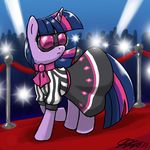  eyewear female feral friendship_is_magic hair horn horns john_joseco mammal my_little_pony photo_finish_(mlp) red_carpet solo sunglasses twilight_sparkle_(mlp) two_tone_hair unicorn 