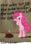  butt cake candle equine female feral fiarel food friendship_is_magic fur hair horse mammal my_little_pony pink_fur pink_hair pinkie_pie_(mlp) pony portal portal_(series) valve 