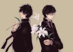  ao_no_exorcist black_hair flowers okumura_rin tagme 
