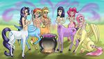  angry applejack_(mlp) breasts cauldron centaur fluttershy_(mlp) friendship_is_magic hooves my_little_pony pinkie_pie_(mlp) rainbow_dash_(mlp) rarity_(mlp) tail taur transformation twilight_sparkle_(mlp) what what_has_science_done wings 