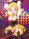  blond blond_hair blonde_hair blush breasts count_zero dress hat highres mahou_shoujo_madoka_magica nipples tears tentacle tomoe_mami torn_clothes yellow_eyes 