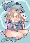  bare_shoulders black_magician_girl blonde choker dark_magician_girl detached_sleeves witch_hat yugioh 